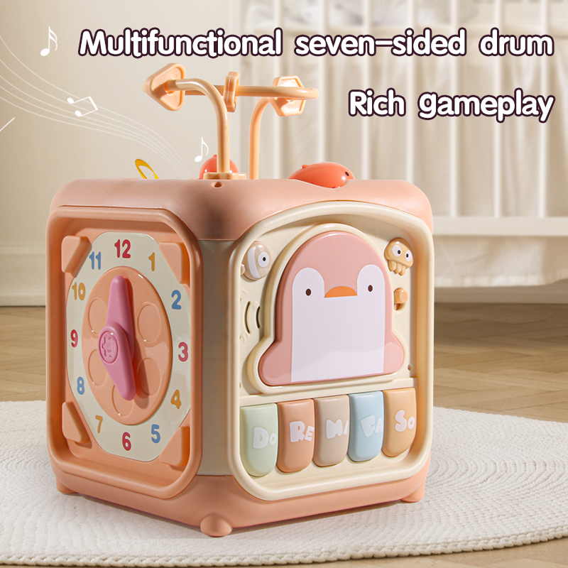Kids Education Music - 7-in-1 Lernwürfel mit Formensortierer und Musikfunktion