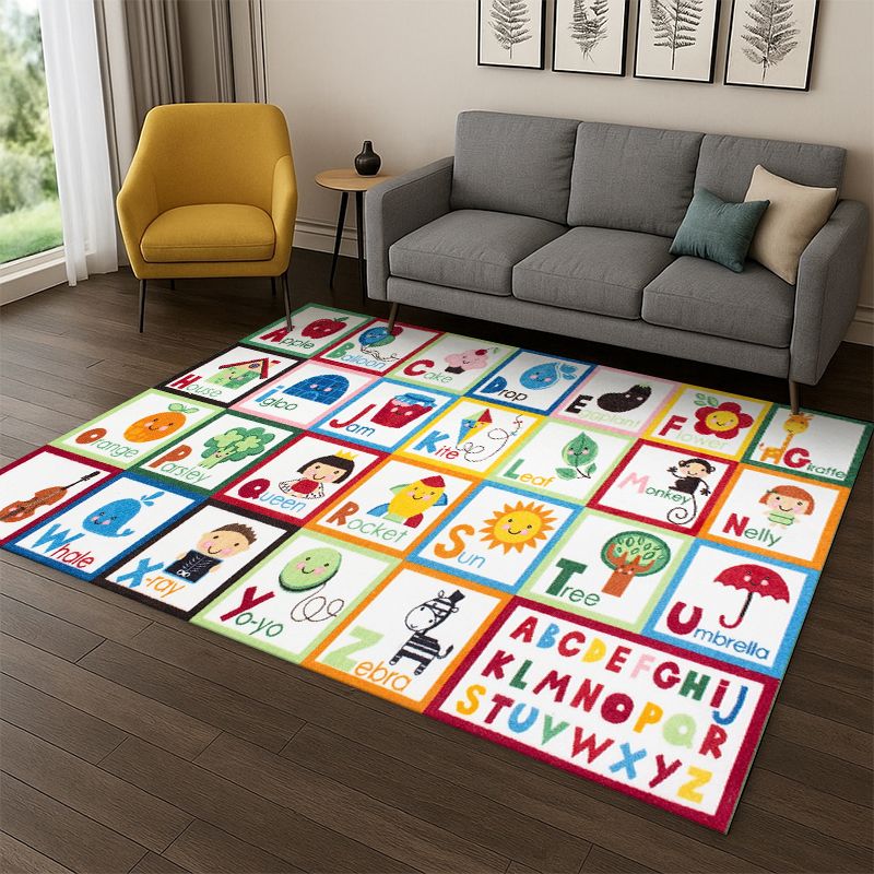 Abc Kids Early Education - Alphabet ABC Frühpädagogischer Cartoon-Spielteppich für Kinderzimmer,