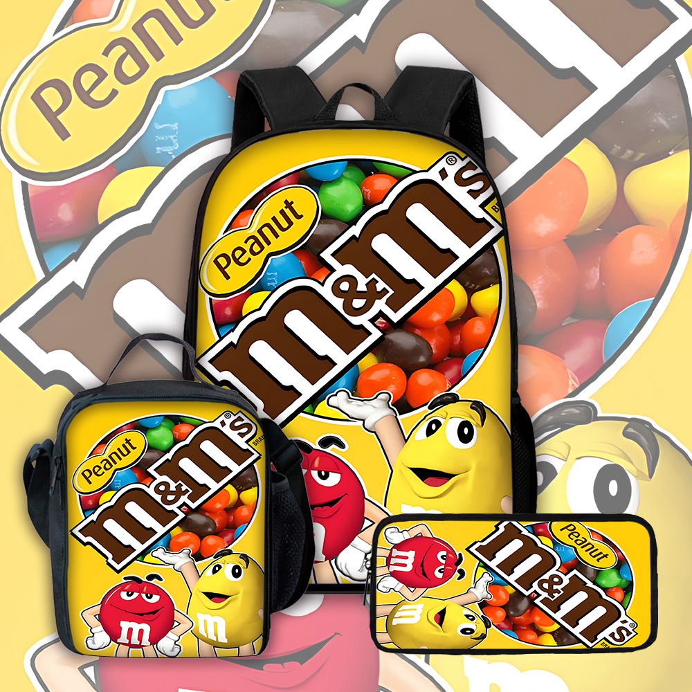 Kids Education School - Cartoon-Schulrucksack mit M-M&M's-Logo für Kinder, mit