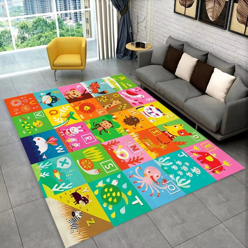 Abc Kids Early Education - ABC Cartoon Alphabet Kinder-Krabbelteppich, Spielteppich für