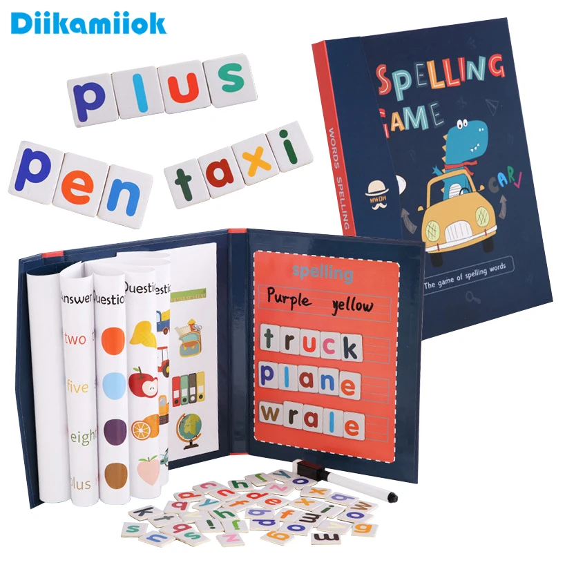 Kids Educational Games Learn English - 1 Stück Magnetisches Alphabet-Buchstabier-Wortpuzzle-Spiel für Kinder