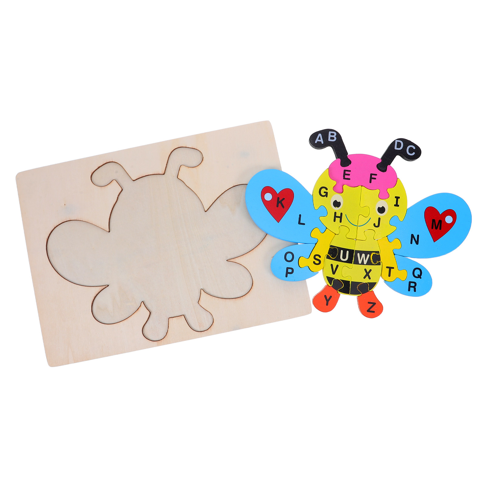 Abc Kids Early Education - 1 Set Holz-Alphabet-Puzzle in Bienenform, Montessori