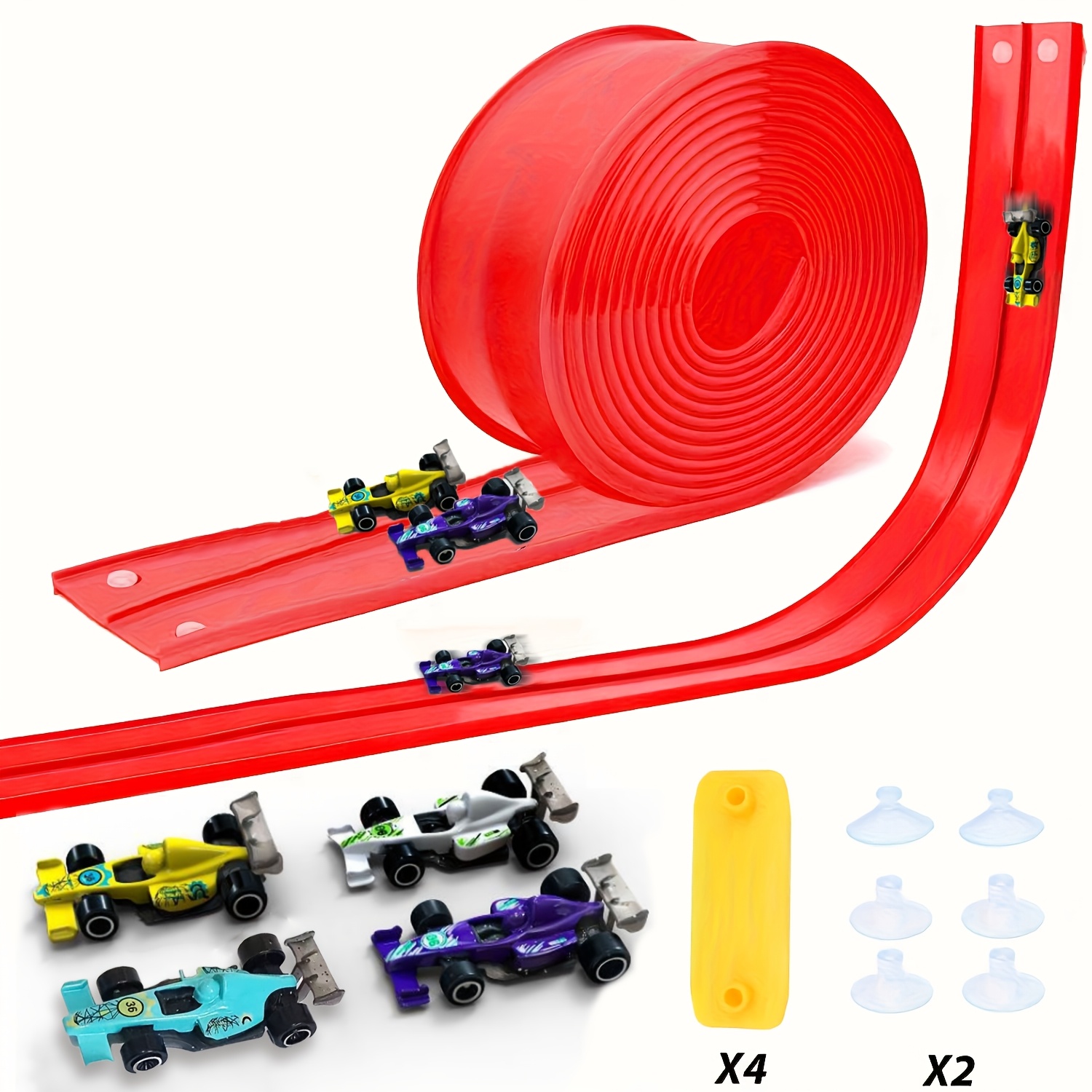 Free Educational Games For Kids - Flexibles Biegbares Rennstrecken-Spielzeug 4m DIY-Rennrampen-Set mit