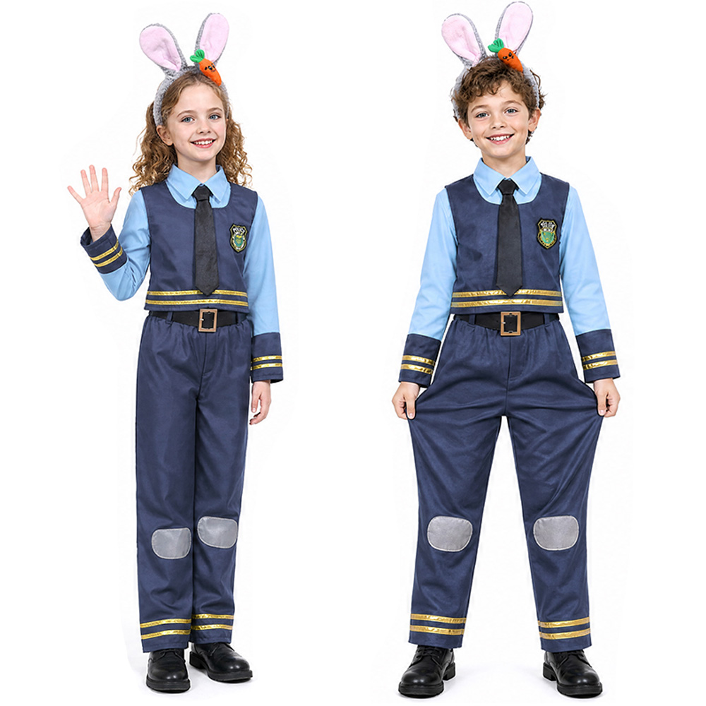 Kids Education School - Halloween Kinder Polizei Judy Rabbit Cosplay