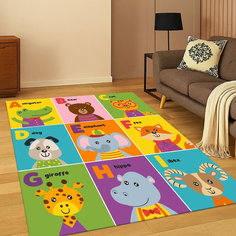 Abc Kids Early Education - Alphabet ABC Frühpädagogischer Cartoon-Spielteppich für Kinderzimmer,