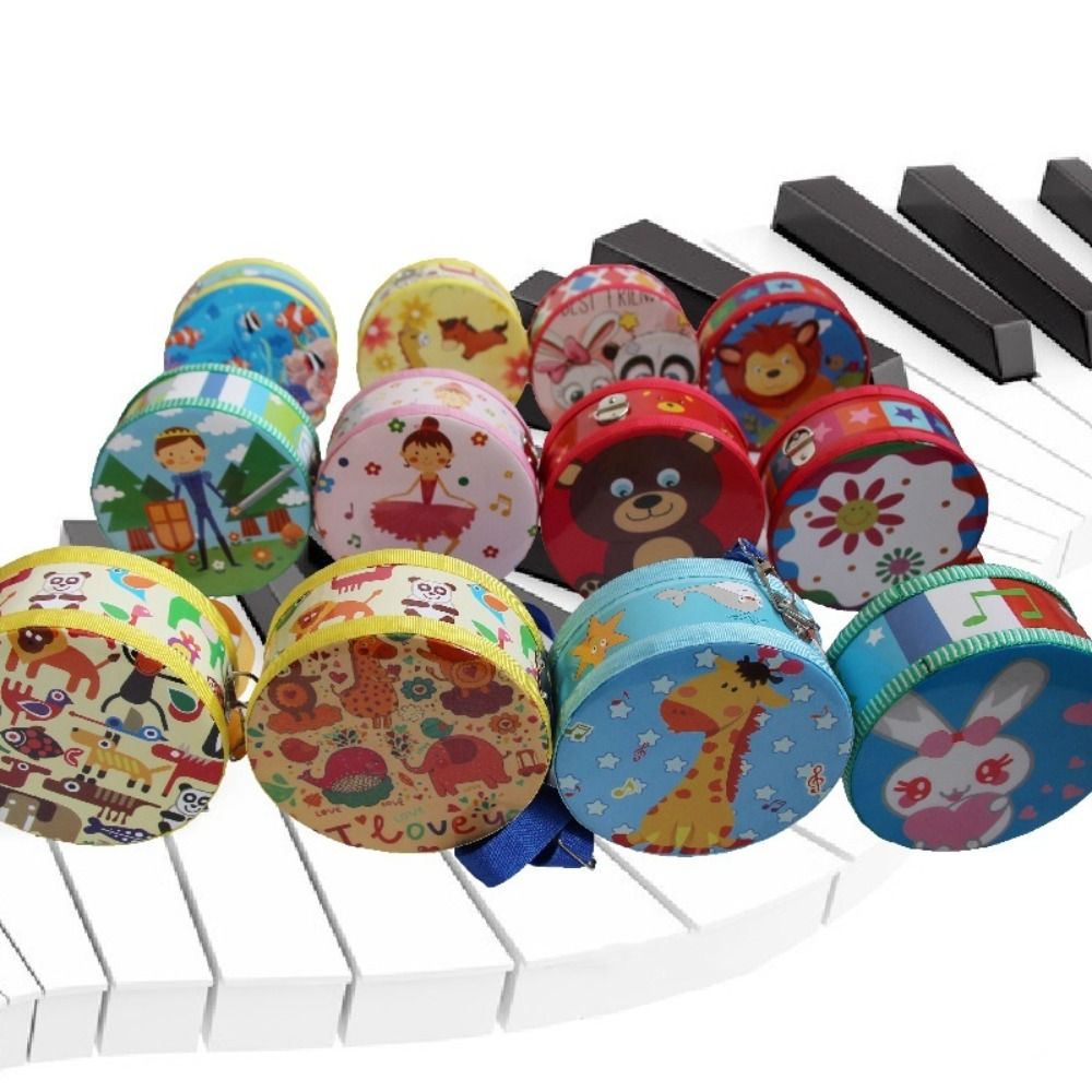 Kids Education Music - Holztrommel für Kinder, doppelseitige Trommel, Trommelstöcke,