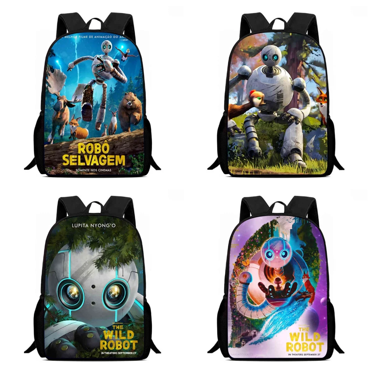 Kids Education School - Mochila Schulrucksack für Kinder, Cartoon Wild-R-Roboter