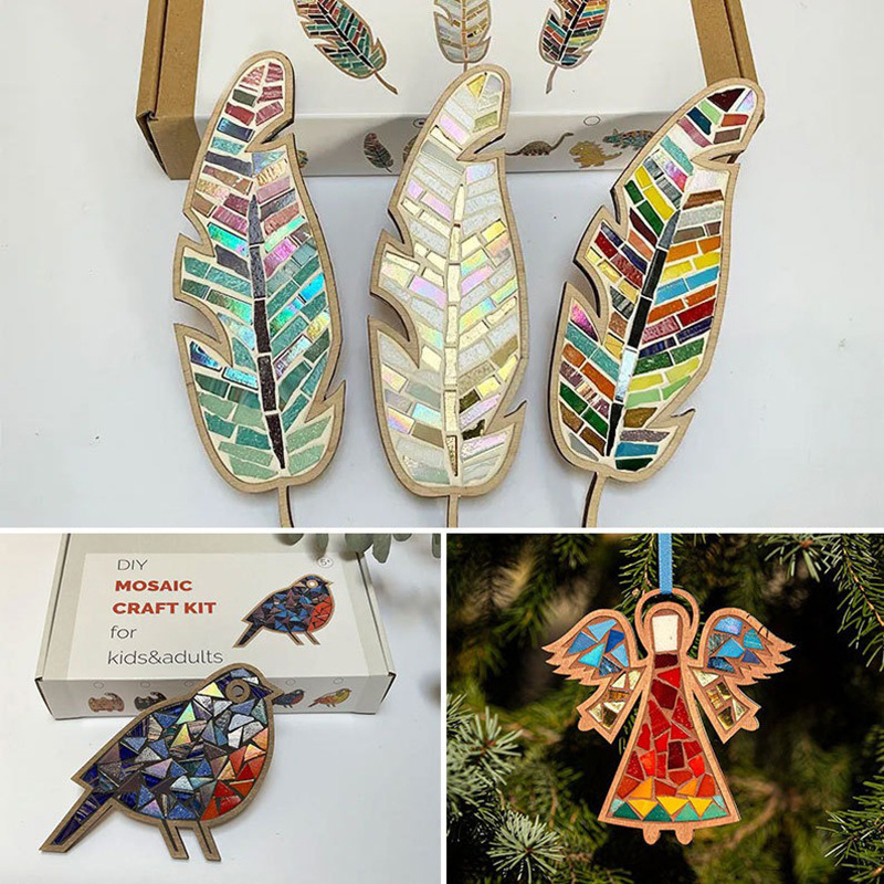 Free Educational Games For Kids - DIY Mosaik-Untersetzer Bunte Federn Set Kristall-Mosaik