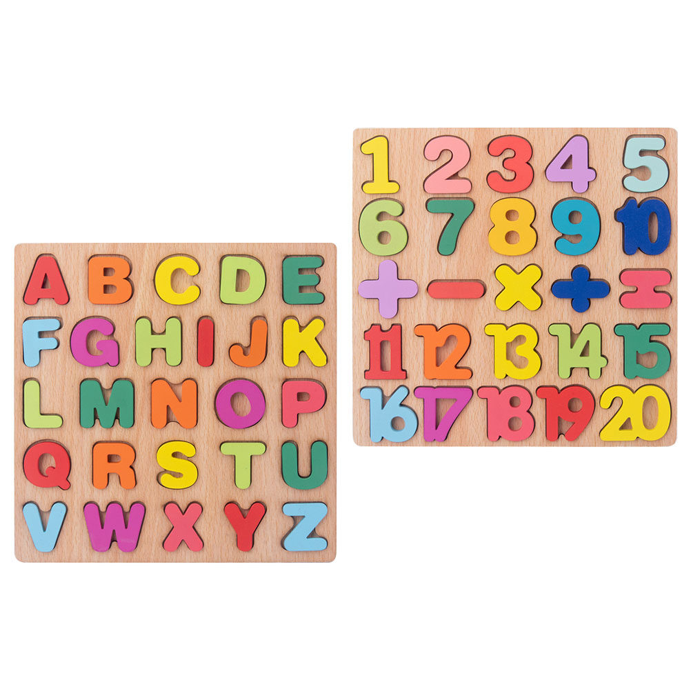 Abc Kids Early Education - 2 Sets Holzpuzzles mit Zahlen und