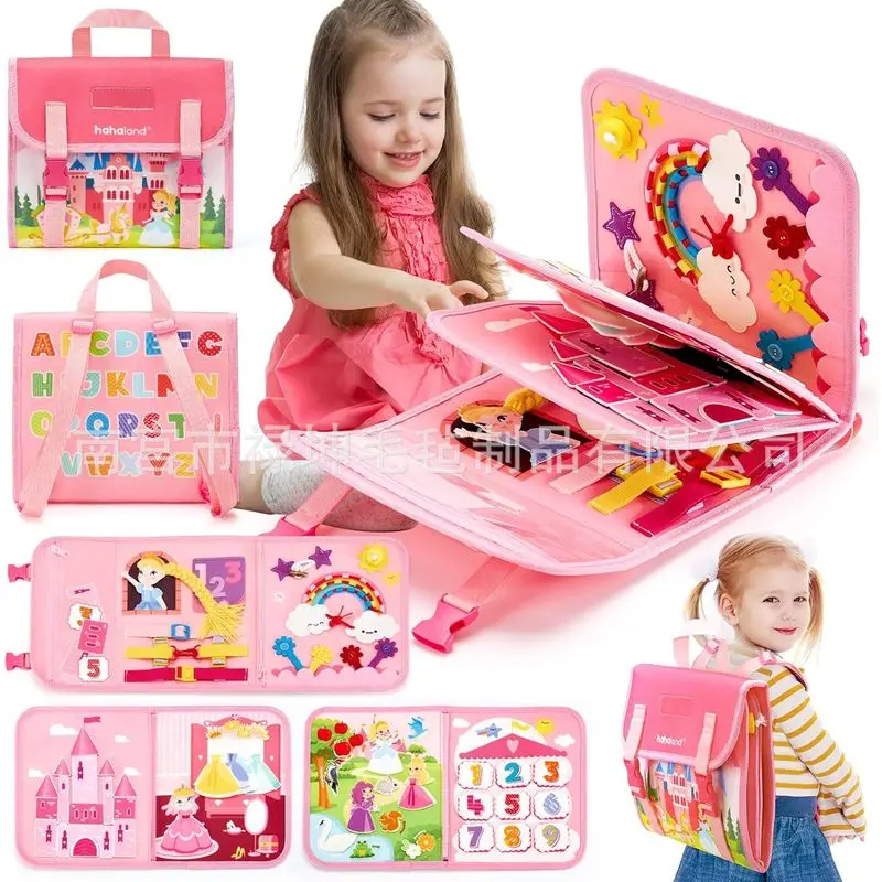 Kids Education Books - Prinzessin Montessori Filz-Busy-Board Kleinkind Lebenskompetenz-Lernspielzeug Frühpädagogisches