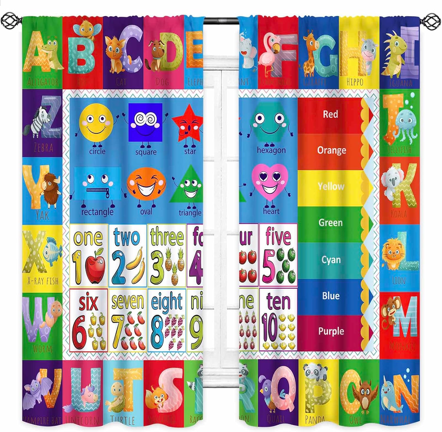 ABC-Zahlen-Form-Vorhangpaneele – Abc Kids Early Education Bewertung und Preis