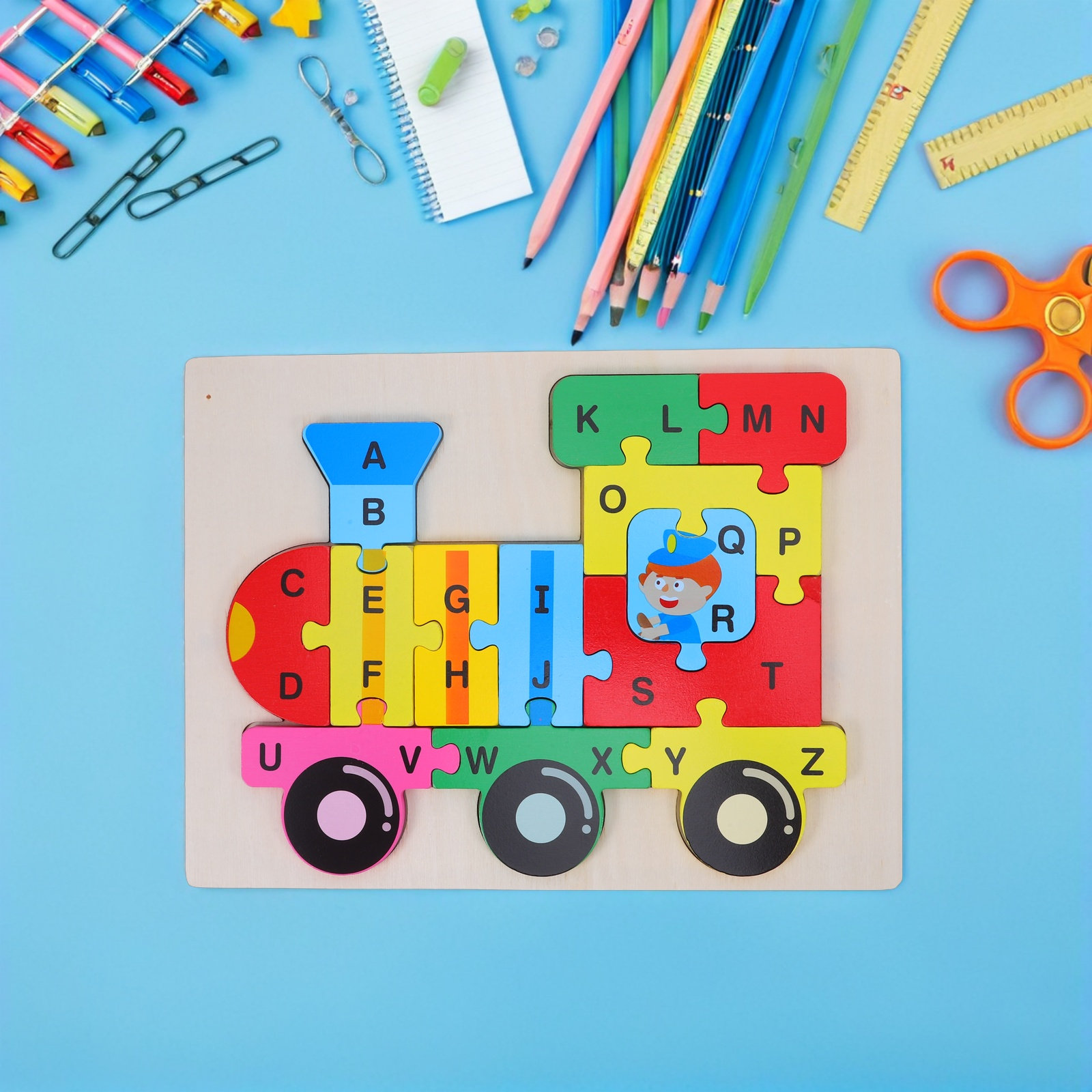 1 Set Holz-ABC-Zugpuzzle Alpha – Abc Kids Early Education Bewertung und Preis